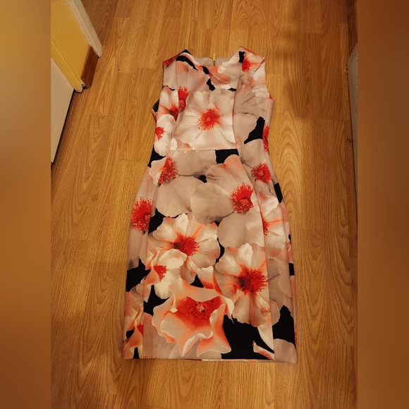 Calvin Klein size 8 floral sleeveless dress - Picture 1 of 4